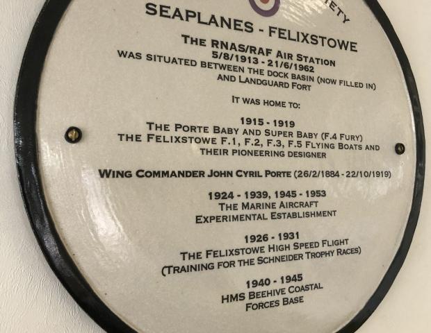 View Point Cafe - Seaplanes Felixstowe Plaque